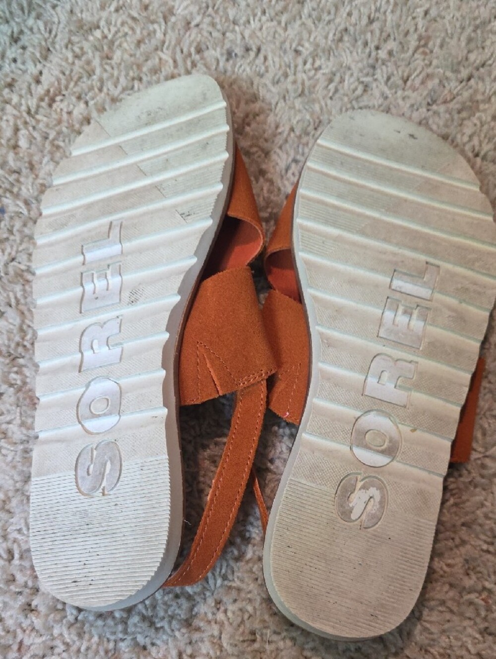 Sorel Women's Burnt Orange Suede Slingback Sandals Size 8.5 - Picture 4 of 5